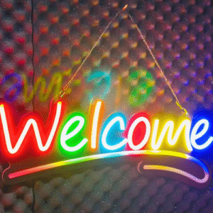GearUP WELCOME Neon Sign For Greetings at Shop, Restaurant , Pharmacy, Cafe