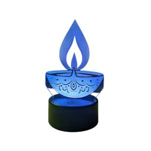 GearUP Acrylic Multicolor Night Lamp (DIYA) – Black