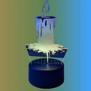 GearUP Acrylic Multicolor Night Lam (Candle) – Black