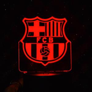 GearUP Acrylic Multicolor Night Lamp – FC Barcelona – White