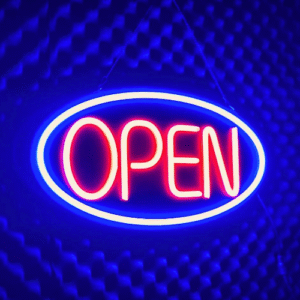 GearUP OPEN10 Neon Business Sign For Shop, Restaurant, Pharmacy, Cafe