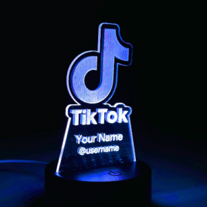 Customizable Multicolor Acrylic Night Lamp – TikTok Edition – White