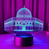 GearUP Acrylic Multicolor Night Lamp (Al-Aqsa Mosque) – Black
