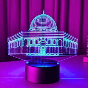 GearUP Acrylic Multicolor Night Lamp (Al-Aqsa Mosque) – Black